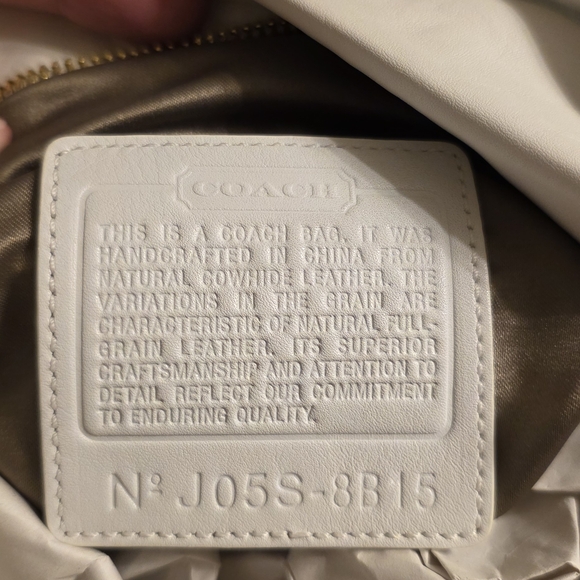 Coach Hampton White Leather 8B15 - Picture 2 of 8